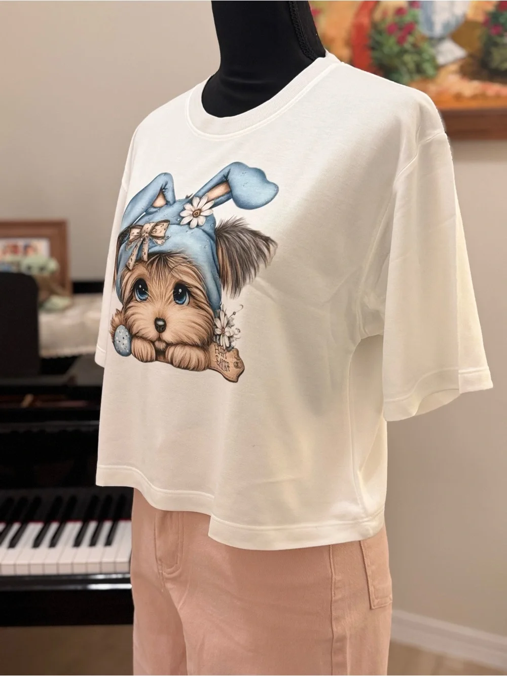 Cute Puppy Graphic Cotton Tee
